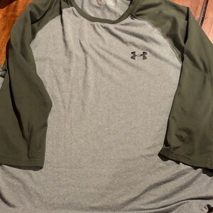 Under Armour Men's Olive and Gray Long Sleeve Tee